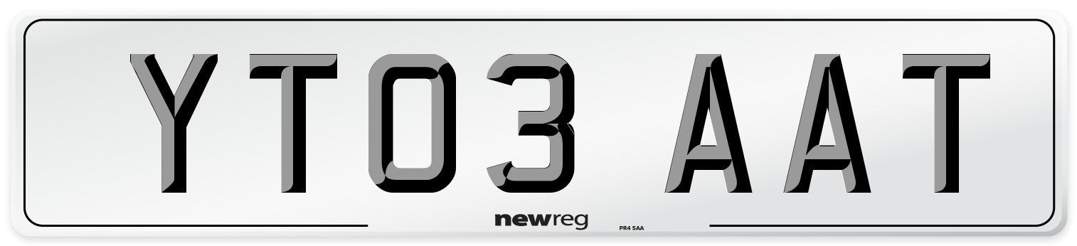YT03 AAT Number Plate from New Reg